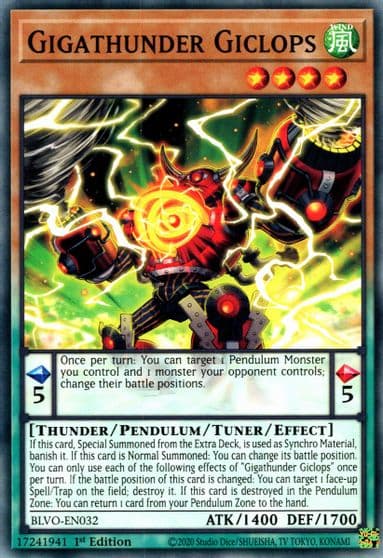 Gigathunder Giclops Blazing Vortex Yu-Gi-Oh! card