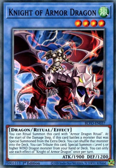 Knight of Armor Dragon Blazing Vortex Yu-Gi-Oh! card