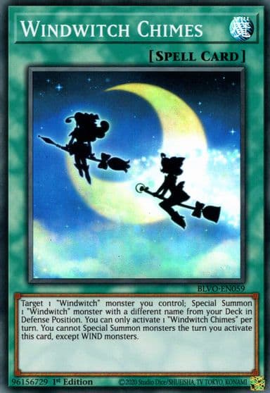 Windwitch Chimes Blazing Vortex Yu-Gi-Oh! card