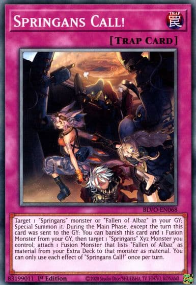 Springans Call Blazing Vortex Yu-Gi-Oh! card