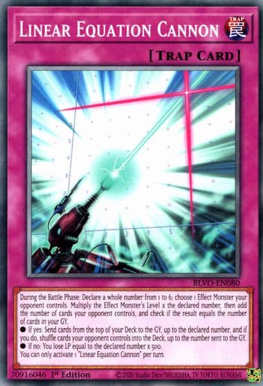 Linear Equation Cannon Blazing Vortex Yu-Gi-Oh! card