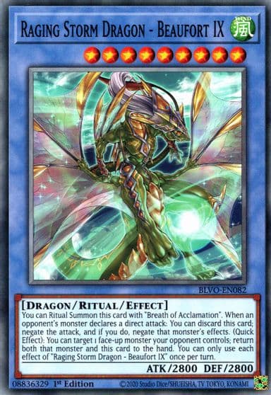 Raging Storm Dragon Beaufort IX Blazing Vortex Yu-Gi-Oh! card