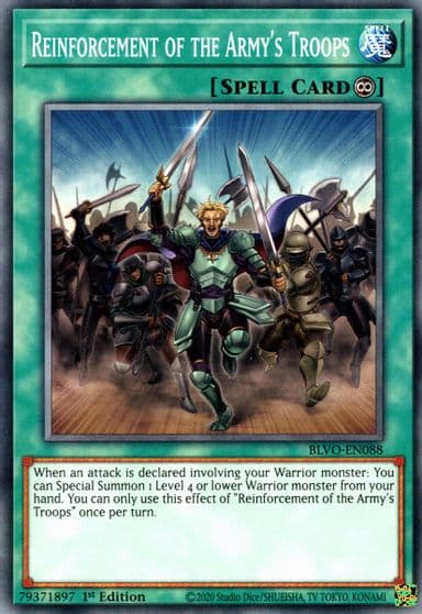 Reinforcement of the Armys Troops Blazing Vortex Yu-Gi-Oh! card