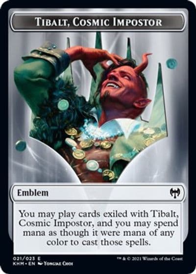 Emblem Tibalt Cosmic Impostor Kaldheim Magic card