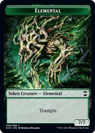 Elemental Elf Warrior Double Sided Token Commander: Kaldheim Magic card