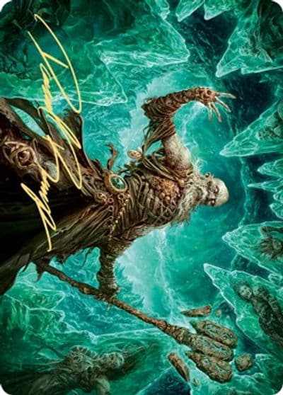 Draugr Necromancer Art Card Gold Stamped Signature Art Series: Kaldheim Magic card
