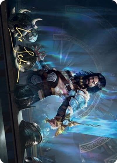 Halvar God of Battle Art Card Gold Stamped Signature Art Series: Kaldheim Magic card