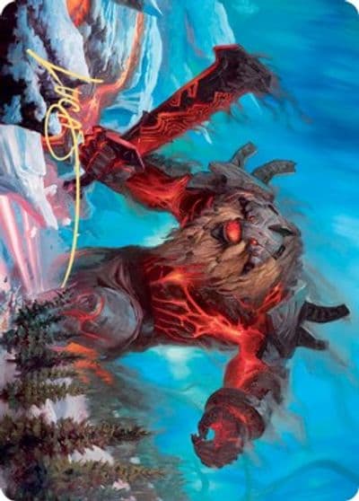 Quakebringer Art Card Gold Stamped Signature Art Series: Kaldheim Magic card