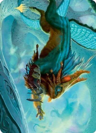 Toski Bearer of Secrets Art Card Gold Stamped Signature Art Series: Kaldheim Magic card