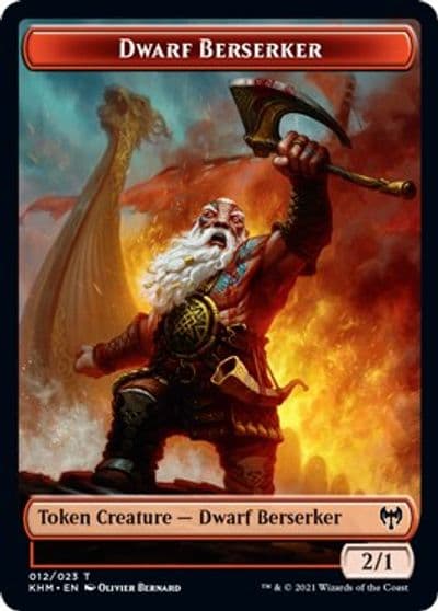 Dwarf Berserker Emblem Tibalt Cosmic Impostor Double Sided Token Kaldheim Magic card