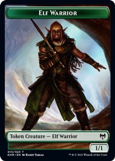 Elf Warrior Komas Coil Double Sided Token Kaldheim Magic card