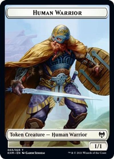 Human Warrior Bear Double Sided Token Kaldheim Magic card