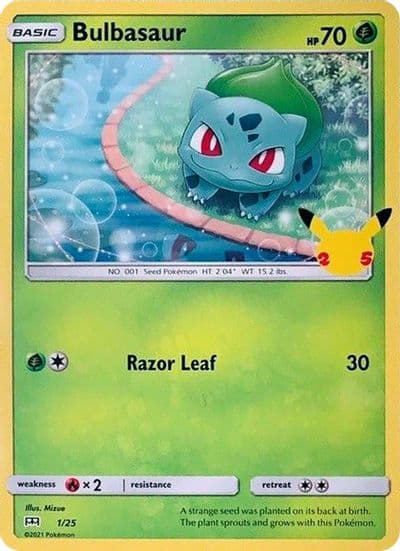 Bulbasaur McDonald's 25th Anniversary Promos Pokemon card