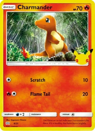 Charmander McDonald's 25th Anniversary Promos Pokemon card