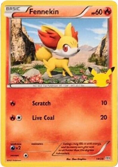 Fennekin McDonald's 25th Anniversary Promos Pokemon card
