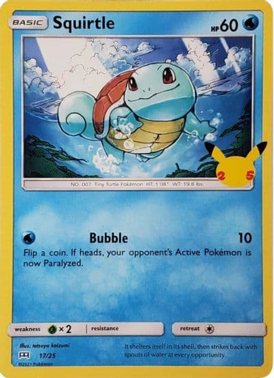 Squirtle McDonald's 25th Anniversary Promos Pokemon card