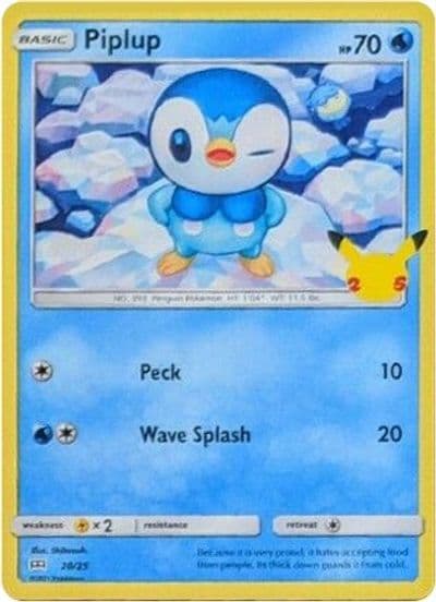Piplup McDonald's 25th Anniversary Promos Pokemon card