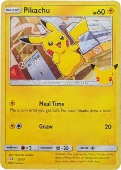 Pikachu McDonald's 25th Anniversary Promos Pokemon card