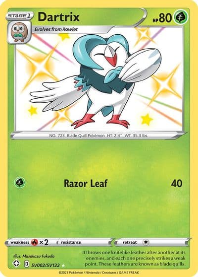 Dartrix Shining Fates: Shiny Vault Pokemon card