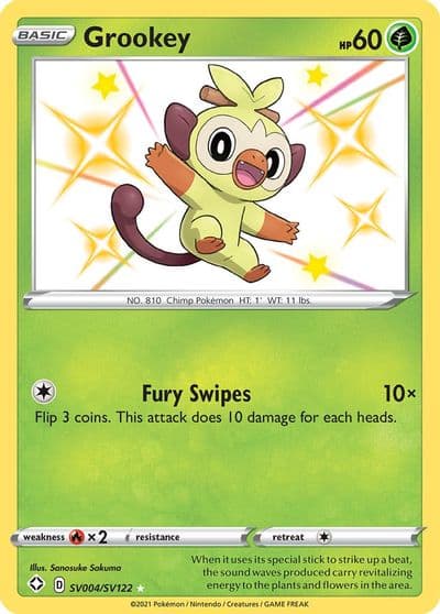 Grookey Shining Fates: Shiny Vault Pokemon card