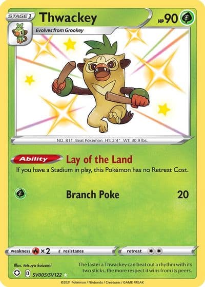 Thwackey Shining Fates: Shiny Vault Pokemon card