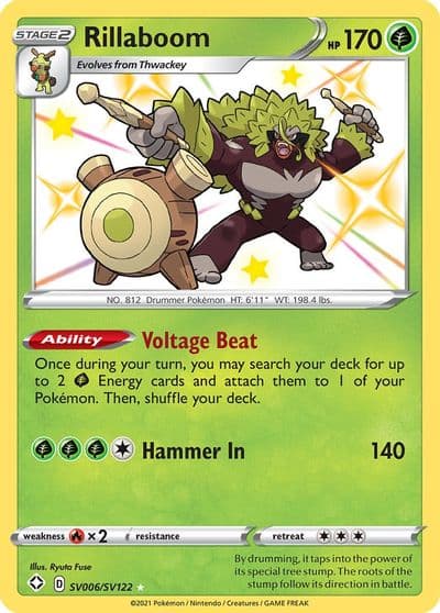 Rillaboom Shining Fates: Shiny Vault Pokemon card