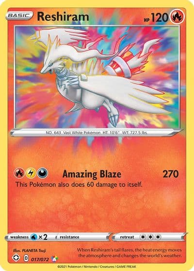 Reshiram Shining Fates Pokemon card