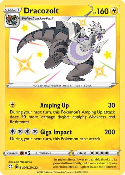 Dracozolt Shining Fates: Shiny Vault Pokemon card