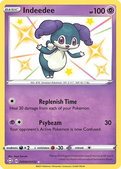 Indeedee Shining Fates: Shiny Vault Pokemon card