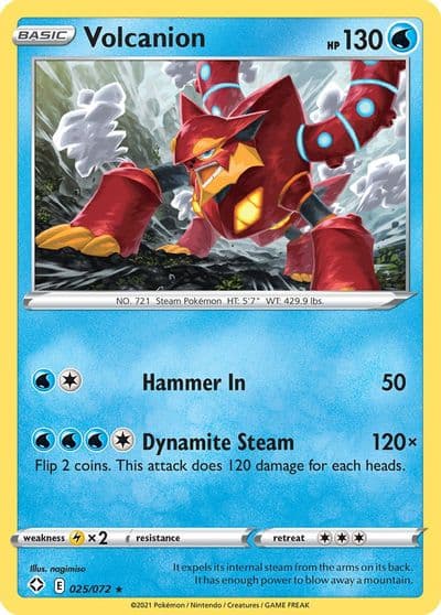 Volcanion Shining Fates Pokemon card