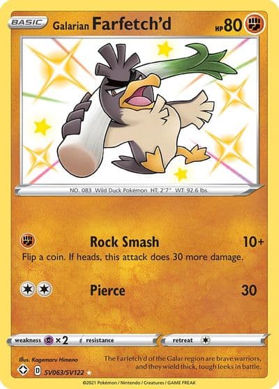 Galarian Farfetch'd Shining Fates: Shiny Vault Pokemon card