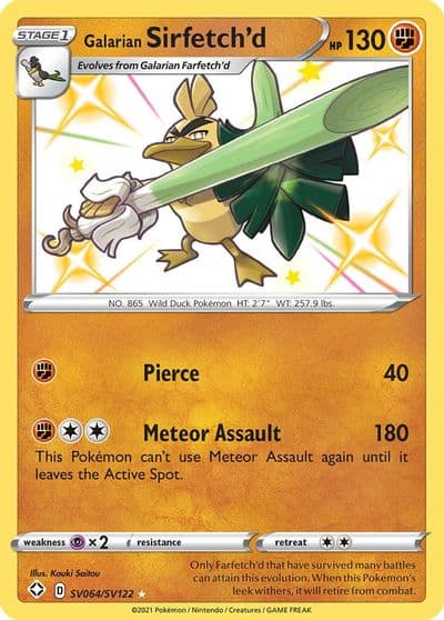 Galarian Sirfetch'd Shining Fates: Shiny Vault Pokemon card