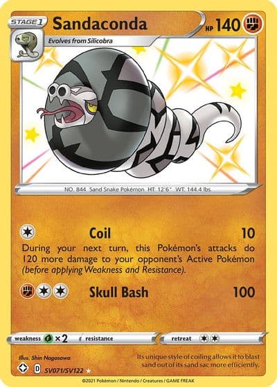 Sandaconda Shining Fates: Shiny Vault Pokemon card