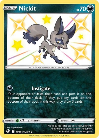 Nickit Shining Fates: Shiny Vault Pokemon card