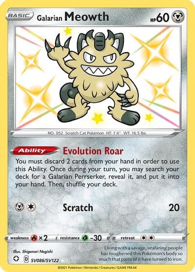 Galarian Meowth Shining Fates: Shiny Vault Pokemon card
