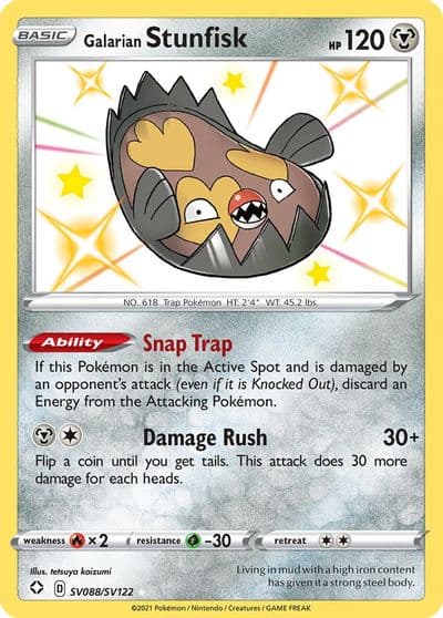 Galarian Stunfisk Shining Fates: Shiny Vault Pokemon card