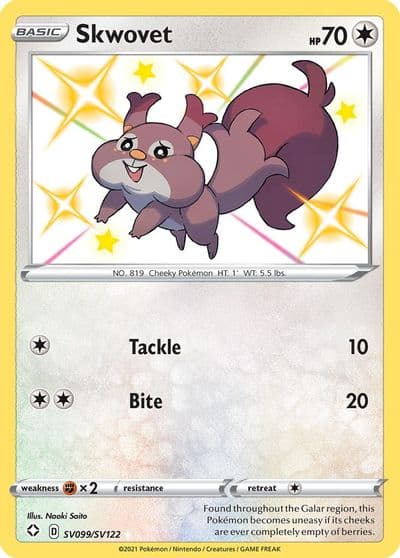 Skwovet Shining Fates: Shiny Vault Pokemon card