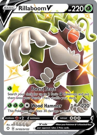 Rillaboom V Shining Fates: Shiny Vault Pokemon card