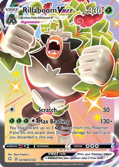 Rillaboom VMAX Shining Fates: Shiny Vault Pokemon card
