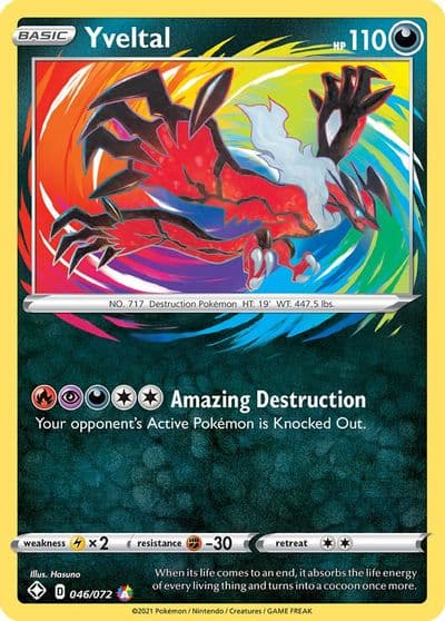 Yveltal Shining Fates Pokemon card