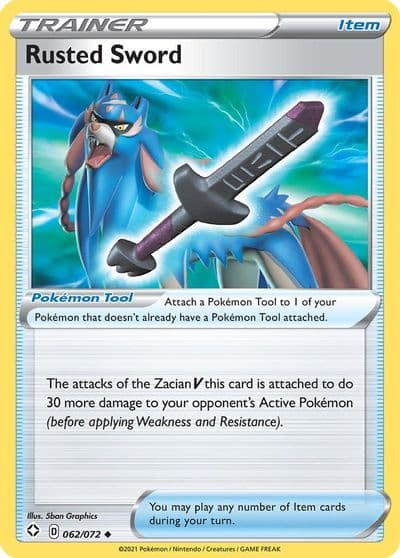 Rusted Sword Shining Fates Pokemon card