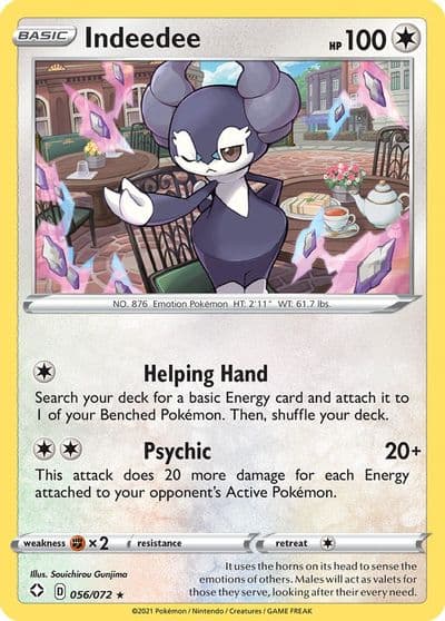 Indeedee Shining Fates Pokemon card