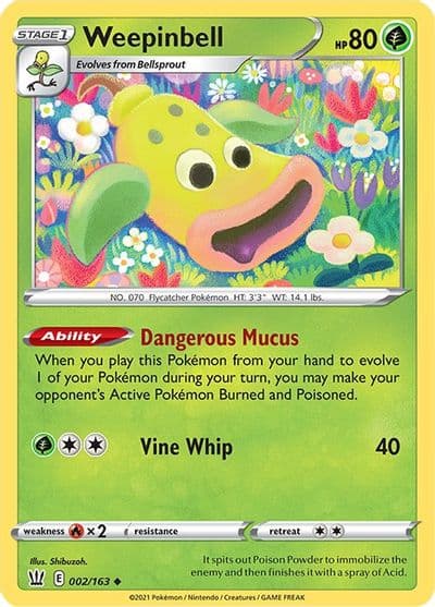 Weepinbell SWSH05: Battle Styles Pokemon card