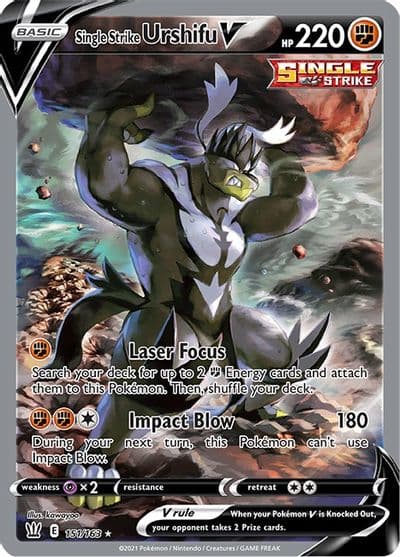 Single Strike Urshifu V (Alternate Full Art) SWSH05: Battle Styles Pokemon card
