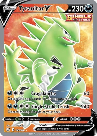 Tyranitar V (Full Art) SWSH05: Battle Styles Pokemon card