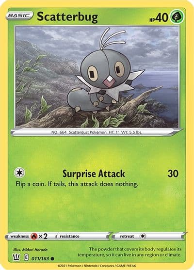 Scatterbug SWSH05: Battle Styles Pokemon card