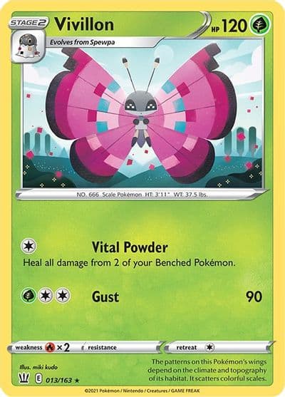 Vivillon SWSH05: Battle Styles Pokemon card