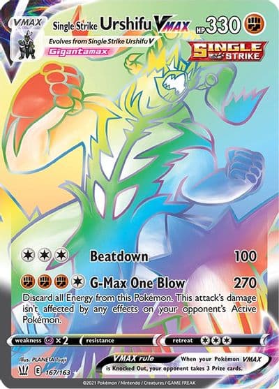 Single Strike Urshifu VMAX (Secret) SWSH05: Battle Styles Pokemon card