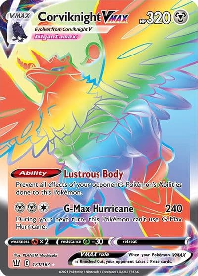 Corviknight VMAX (Secret) SWSH05: Battle Styles Pokemon card