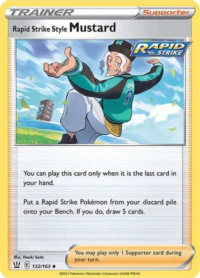 Rapid Strike Style Mustard SWSH05: Battle Styles Pokemon card